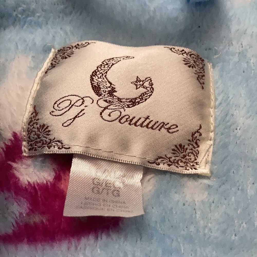 Pj Couture Colorful Fuzzy Robe Euc - image 4